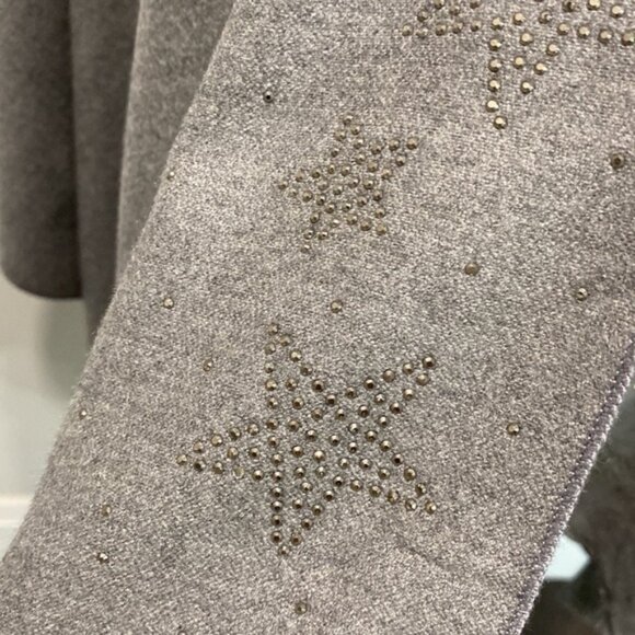 Sarta Grey Silver Stars Soft Shawl Wrap - Picture 6 of 14